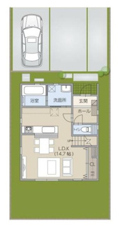 【間取り】 | 岐阜市六条福寿町新築建売限定1邸！オール電化！太陽光発電システム搭載！三里小学校まで徒歩6分！ | 岐阜市六条福寿町新築建売限定1邸！オール電化！太陽光発電システム搭載！三里小学校まで徒歩6分！