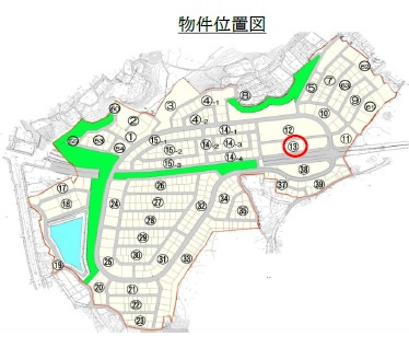 千束台１丁目13街区　　土地（全て100坪以上）の地図