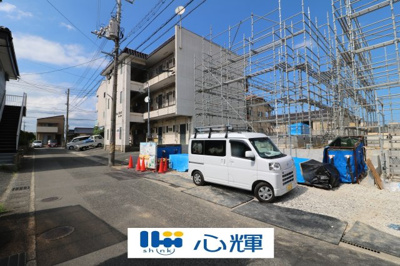 【外観】 | サンコート下関市稗田南町（５号地）♪仲介手数料無料物件♪ | 現地(2024年7月22日撮影)
まもなく上棟です。
