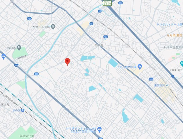 加古川市野口町長砂　中古戸建の地図