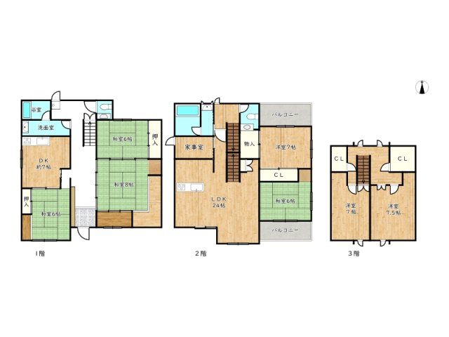 姫路市奥山/中古戸建の間取り