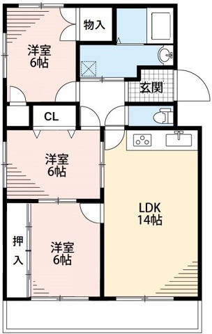 【間取り】 | ドミールＦＵＴＡＢＡ　Ｂ棟