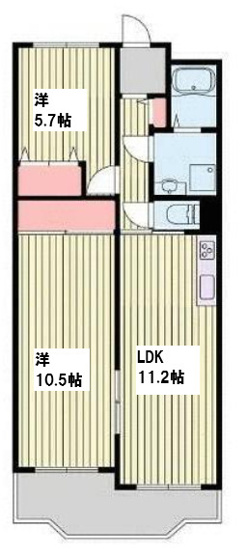 【間取り】 | ネオハイツ今宿A棟　3階 | 2LDKです。