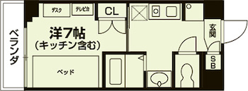 カレッジコート京都堀川今出川の間取り|代表的な間取りです。