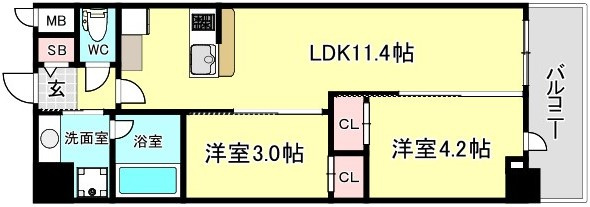 セレニテフラン梅田の間取り