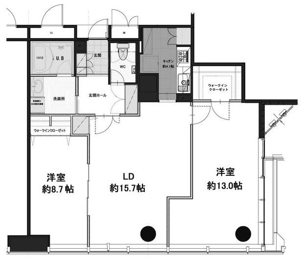 港区浜松町１丁目の賃貸マンションの間取り