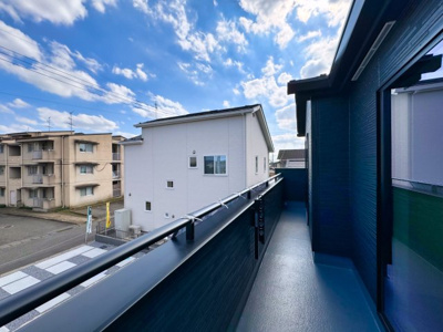 【展望】 | 太田市台之郷町　新築戸建 | バルコニーはひろびろとしたワイドバルコニーとなっております。