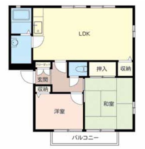 姫路市西庄のハイツの間取り