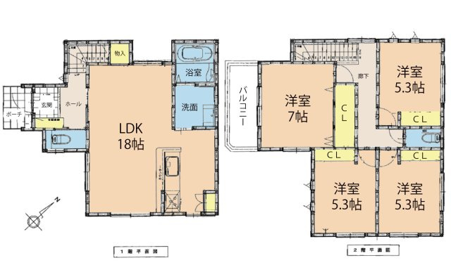 広島市安佐南区川内２丁目　新築一戸建て(全4棟)の間取り