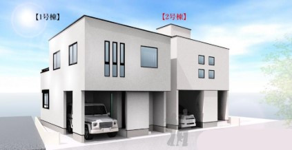 新築戸建　1号棟（川崎区池田2丁目）の外観パース|新築戸建　池田2丁目　2号棟　3LDK+SIC　京浜急行線「八丁畷」駅徒歩6分　カースペース　LDK16.3帖　エコジョーズ　買い物便利