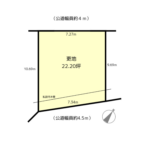 生駒市俵口町土地の土地図