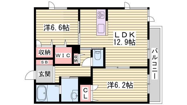 シャーメゾン　ウエストブランの間取り