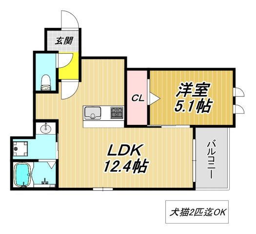 D-room西難波町の間取り
