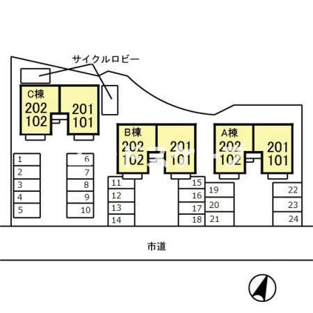 ニューポワール　Ｂの区画図|高崎、前橋、伊勢崎エリアのお部屋探しはエンドスケープまで！お客様の理想お聞かせ下さい♪