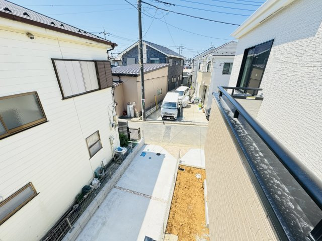 八潮市中央２丁目新築戸建【八幡小学校：９分】の展望|バルコニーより道路側眺望