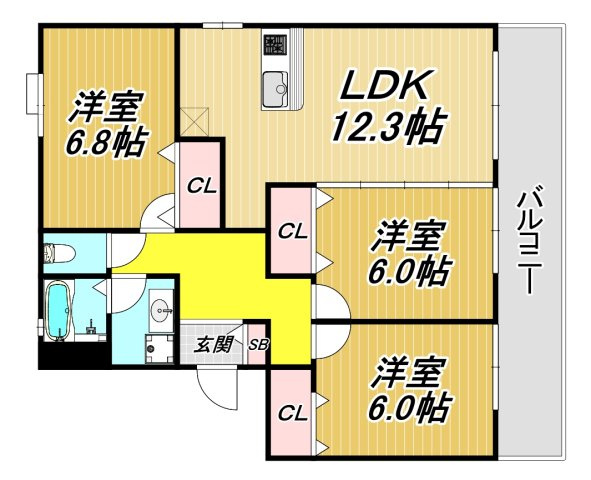 Sunny Court A棟の間取り