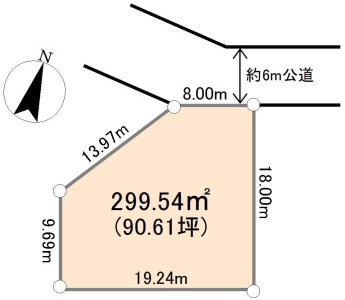東松山市旗立台 土地90坪の土地図
