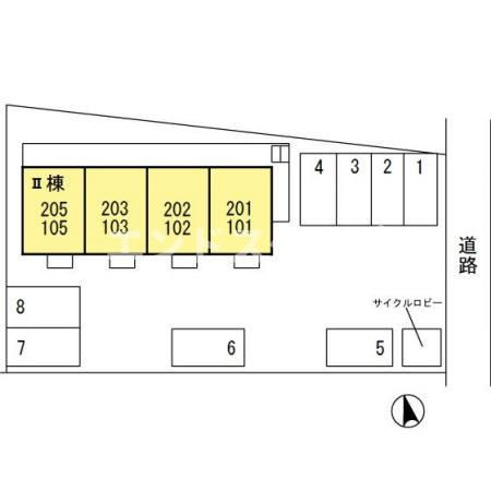 ジュネス山本　Ⅱの区画図|高崎、前橋エリアのお部屋探しはエンドスケープまで！お客様の理想お聞かせ下さい♪