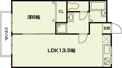 クローバーハイツの間取り|代表的な間取りです。