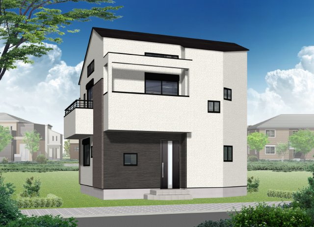 【外観パース】 | 練馬区土支田２丁目　新築戸建 | 豊渓小至近の新築戸建、限定１棟♪♪吹抜けのある解放的なLDKは20.8帖と広々！固定階段式のロフト他、収納豊富な３LDK！