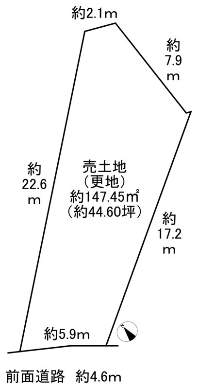 サン・タウン香里ケ丘12丁目の土地図|■土地は約44.6坪あります♪♪