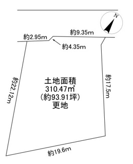 【土地図】 | 川西市鼓が滝3丁目1号地　建築条件無土地