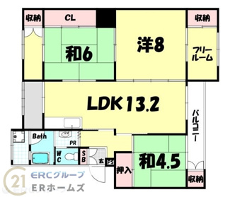 【間取り】 | 鶴甲コーポ37号棟