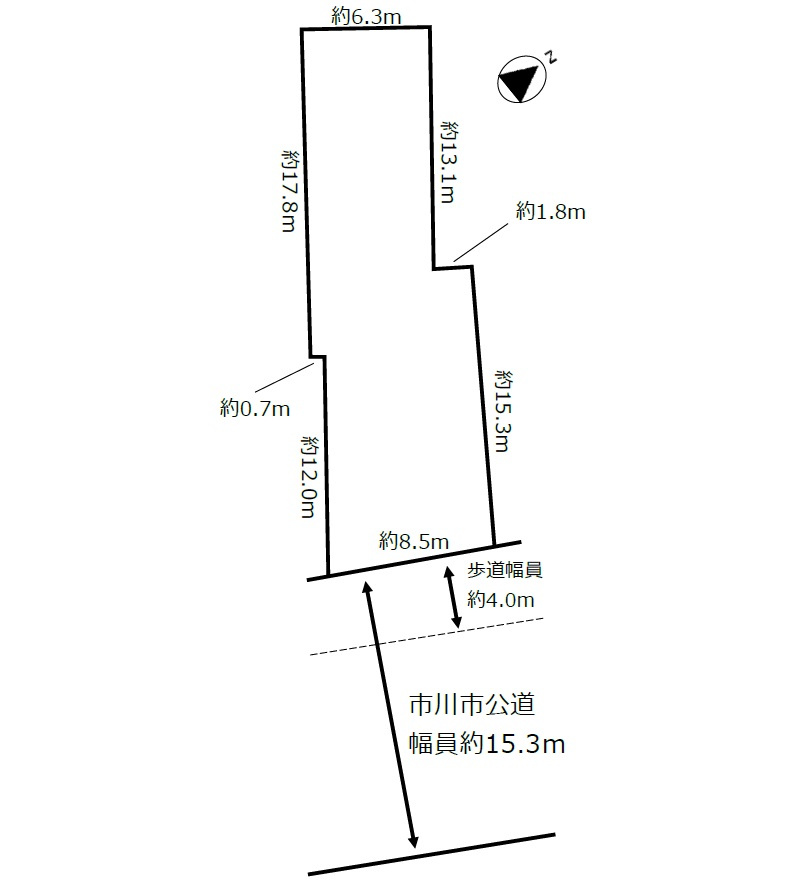 市川市南大野一丁目売地の土地図