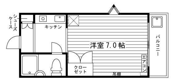 スタジオMの間取り|※部屋タイプ：C
