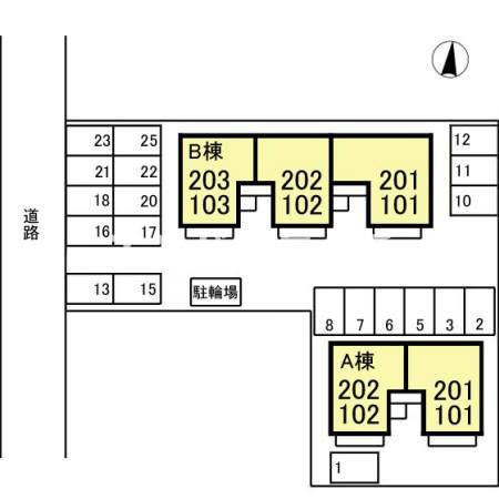 ヴィラ南雲　Ａ/Ｂの区画図|高崎、前橋、伊勢崎エリアのお部屋探しはエンドスケープまで！お客様の理想お聞かせ下さい♪