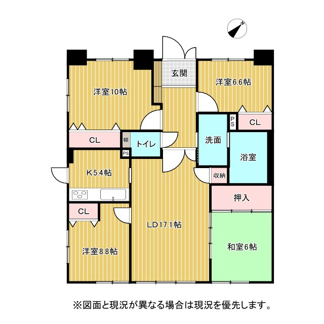 【リフォーム済】エスリード野洲　9Fの間取り