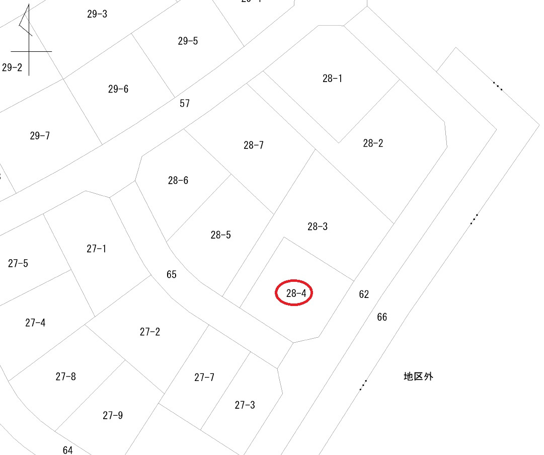 下野市緑５丁目　土地の区画図