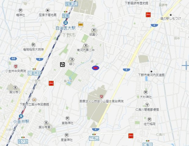 下野市緑５丁目　土地の地図