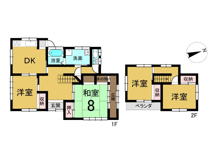 中古戸建　西つつじケ丘大山台１丁目の間取り