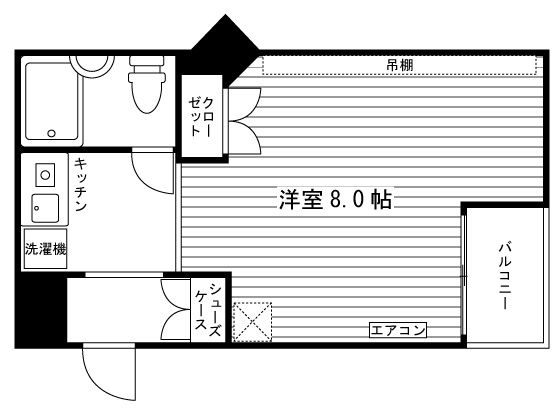 学生会館シティパレス京都の間取り|※部屋タイプ：B