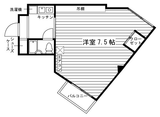 学生会館シティパレス京都の間取り|※部屋タイプ：C