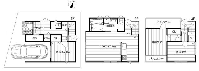 神戸市兵庫区氷室町　新築一戸建ての間取り|１号地