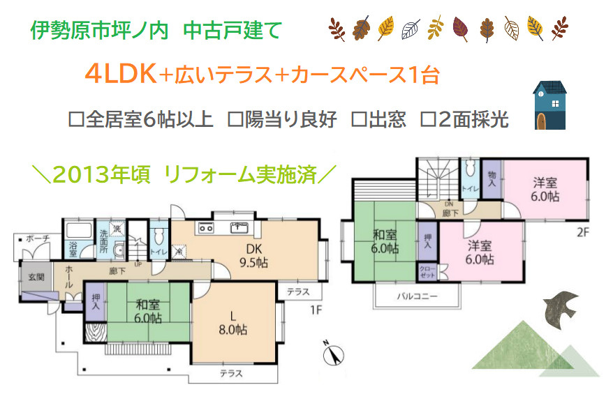 伊勢原市坪ノ内　中古戸建　46.01坪