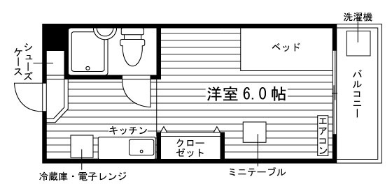カサヴェール片岡Ⅱの間取り|※部屋タイプ：A
