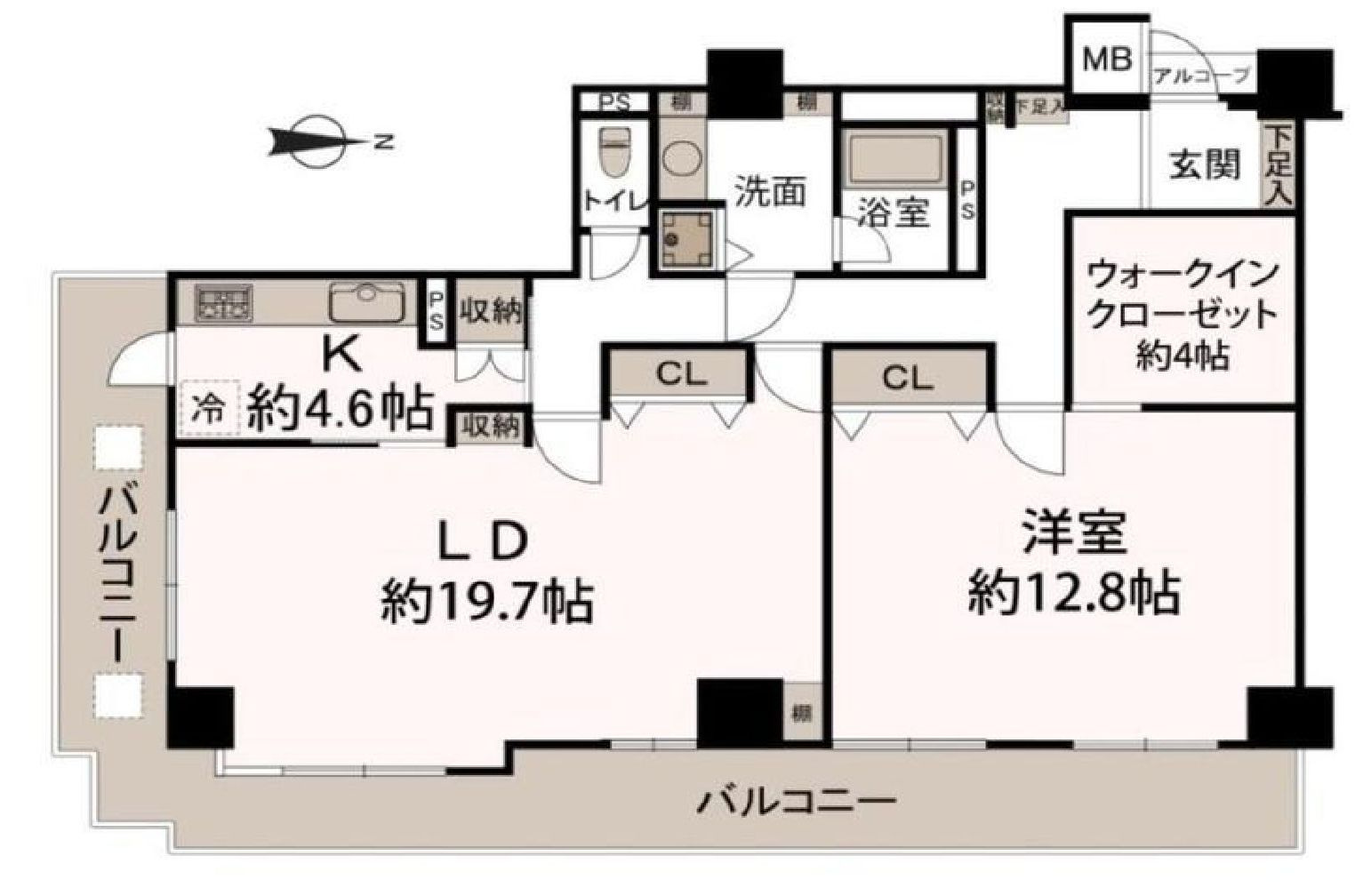 ツインシティヴェール高崎　中古マンションの間取り