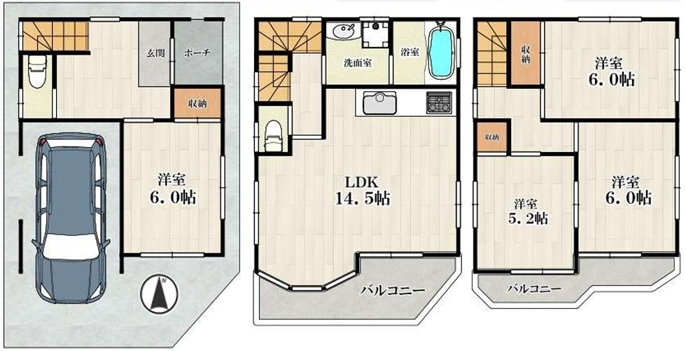 小路北町　中古一戸建ての間取り|間取り図はいかがですか？ご希望を叶える間取りですか？リビングの広さは？水回りの位置は？カウンターキッチン？など色々な情報が集約されています。弊社ではリフォームなどのご相談も承っております。