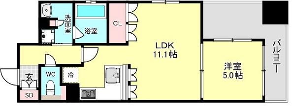 リーガル西長堀Ⅱの間取り
