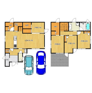 【間取り】 | 福田　中古一戸建 | 【平成２８年６月建築】一条工務店施工の暮らしやすいお家です！まだまだ綺麗な物件ですよ！是非現地にてご体感ください！