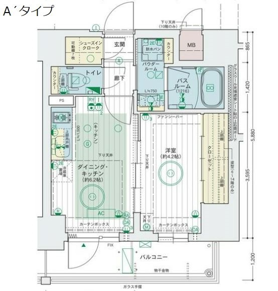 エステムコート大阪福島Ⅱレイヤーの間取り