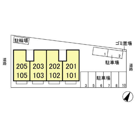エトワール松戸Aの区画図