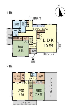 【間取り】 | 筑紫野市天拝坂５丁目　戸建て | リビングも居室もゆったりとしている3LDKです。収納が充実しているので、居住スペースをスッキリと使えます