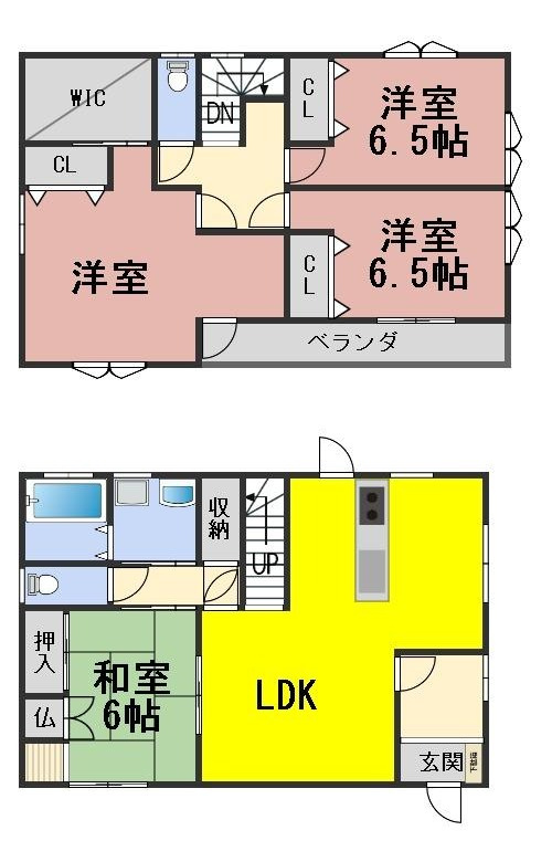 ６３３２５　岐阜市岩崎中古戸建ての間取り