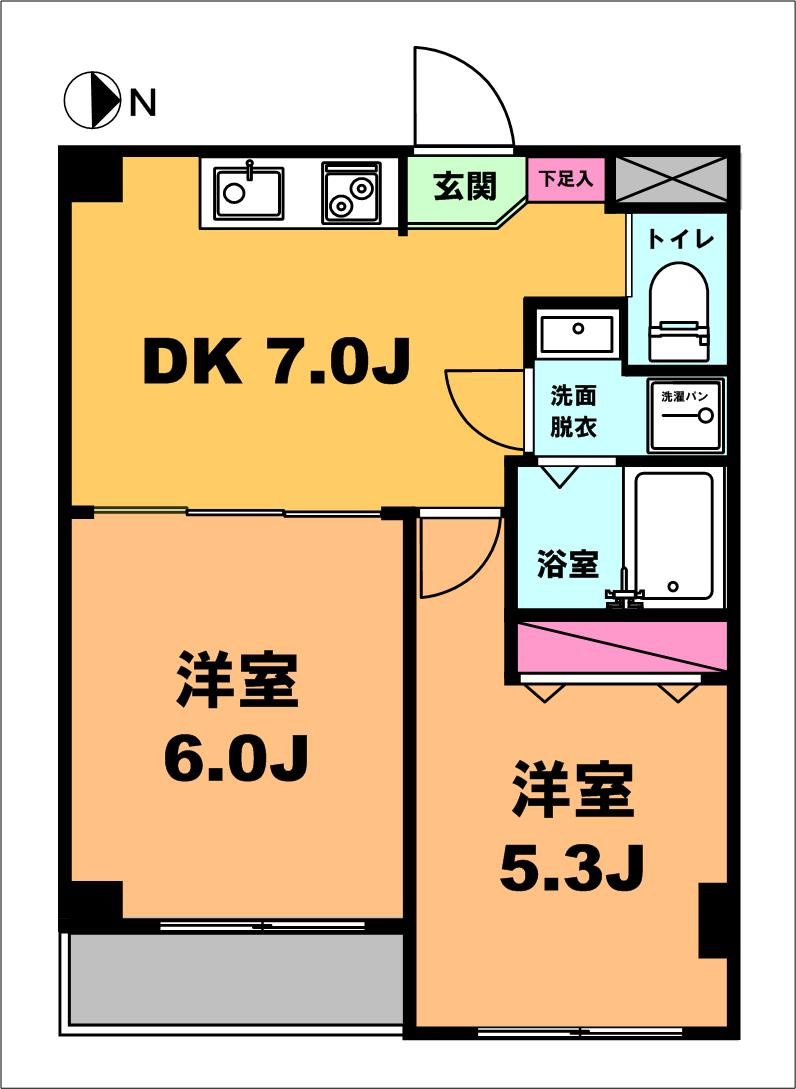 月村マンションNo.７の間取り