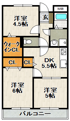 エーヴィヒ畠中Ⅰの間取り