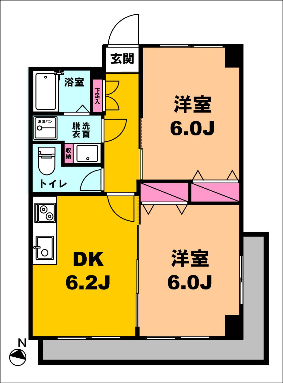 月村マンションNo.32の間取り